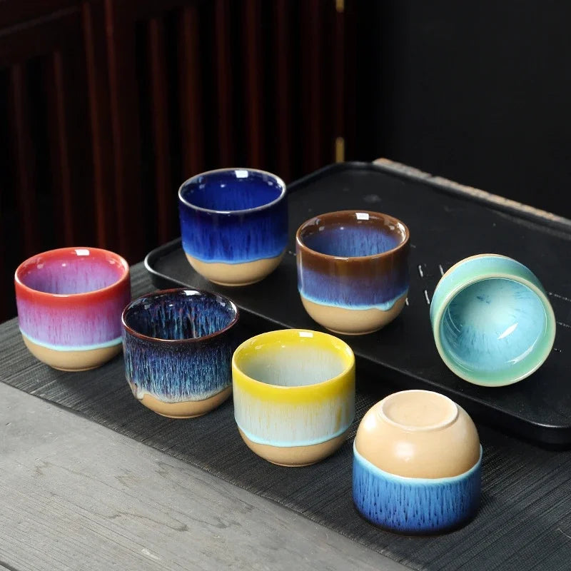 Ręcznie Wykonana Ceramiczna Filiżanka – Niebiesko Szkliwiona Do Herbaty