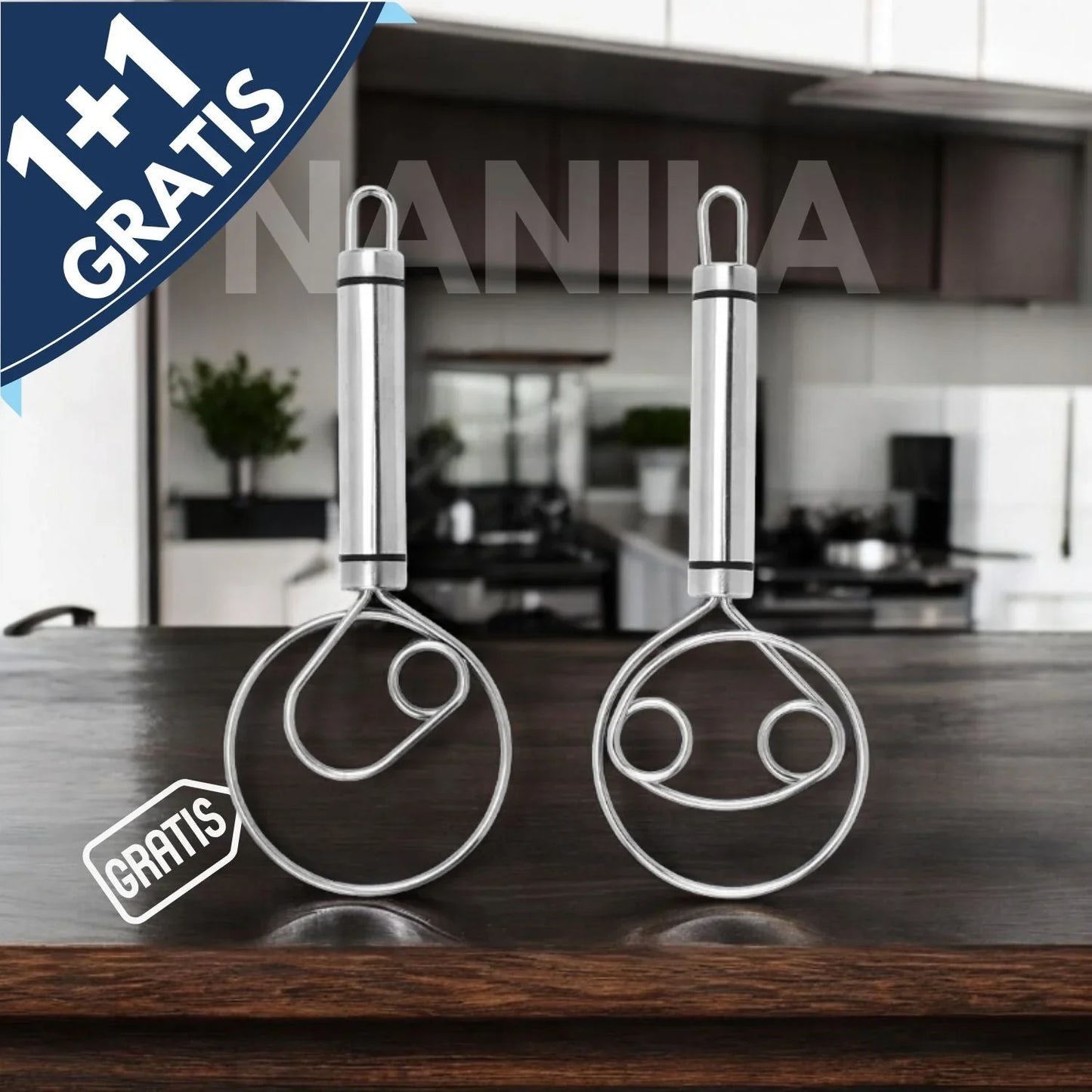 Solidna Duńska Trzepaczka do Ciasta ze Stali Nierdzewnej – Trwała i Ergonomiczna do Wszechstronnego Pieczenia