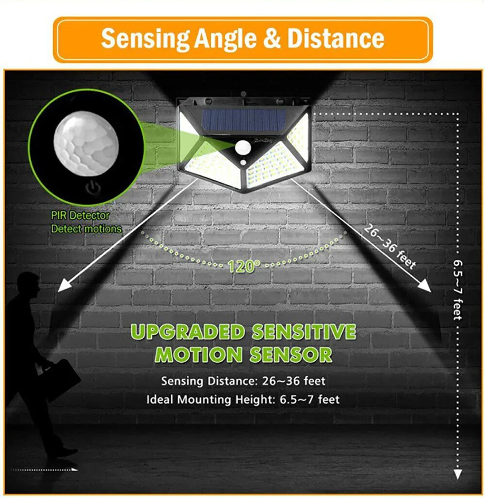 Różnorodna lampa solarna – odporna na warunki atmosferyczne lampa LED z czujnikiem ruchu