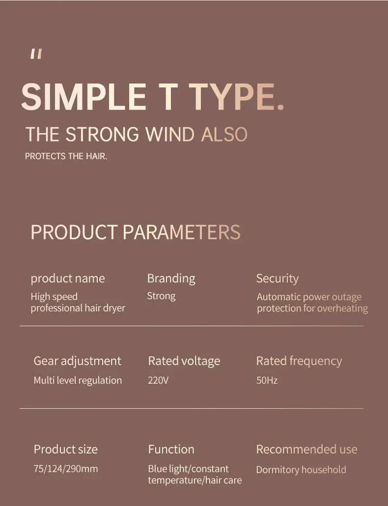 Suszarka do włosów o wysokiej mocy 2400 W z funkcją zimnego i gorącego powietrza – technologia jonowa