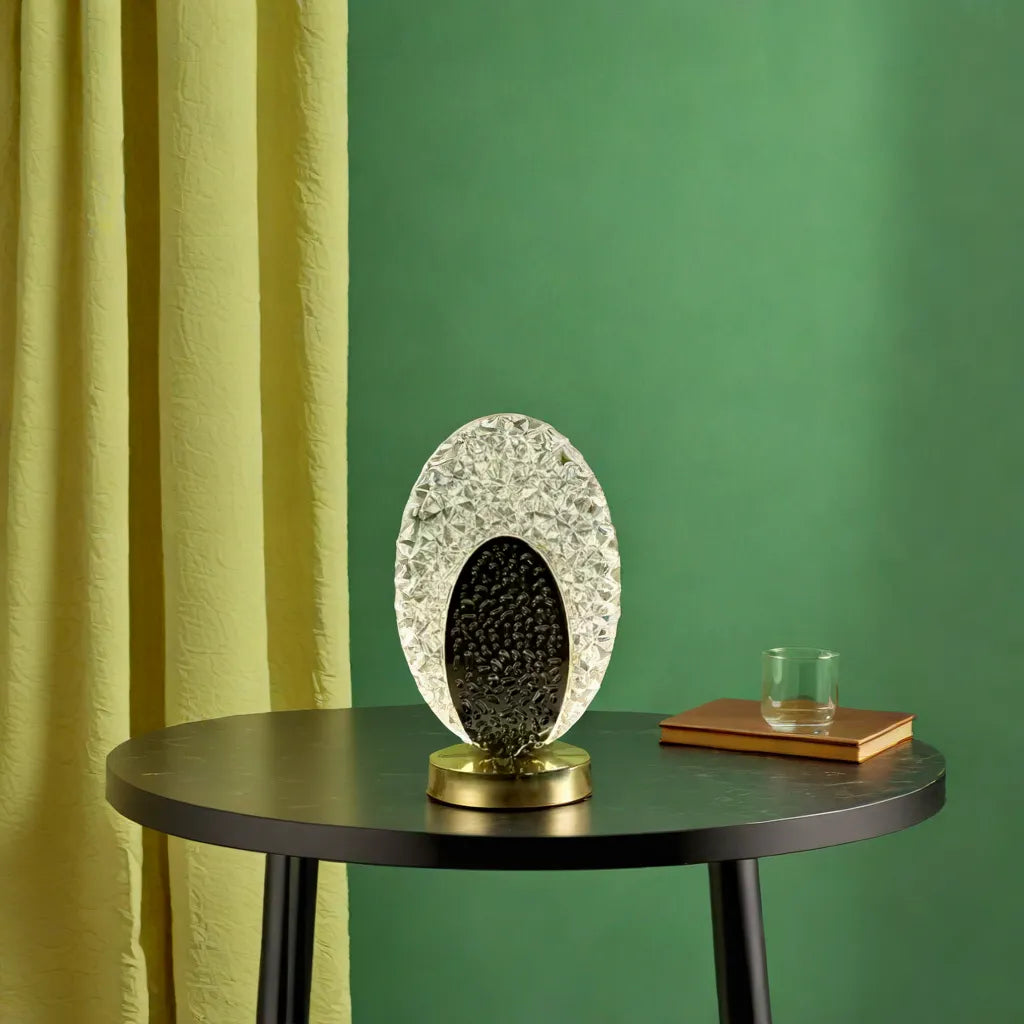 Elegancka Lampa Stołowa w Wzór Pawia