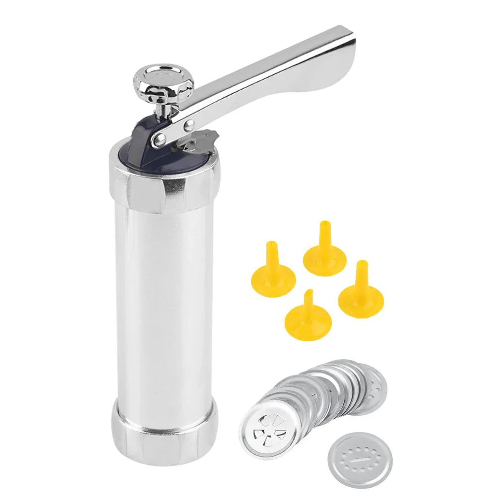 Tłoczek do Ciastek ze Stali Nierdzewnej z Końcówkami do Kreatywnych Ciastek i Wypieków