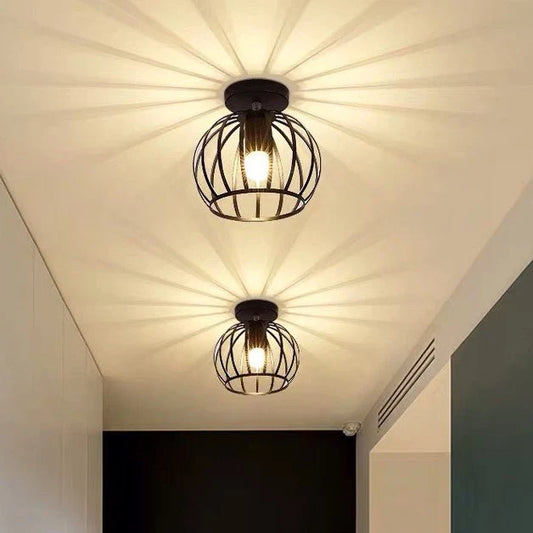 Nowoczesna Lampa Sufitowa w Stylu Loft z Otwartą Klatką