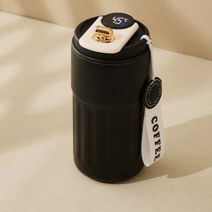 Stalowy Kubek do Kawy ze Wskaźnikiem Temperatury LED 450 ml