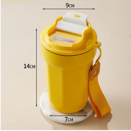 Stalowy Kubek do Kawy ze Wskaźnikiem Temperatury LED 450 ml