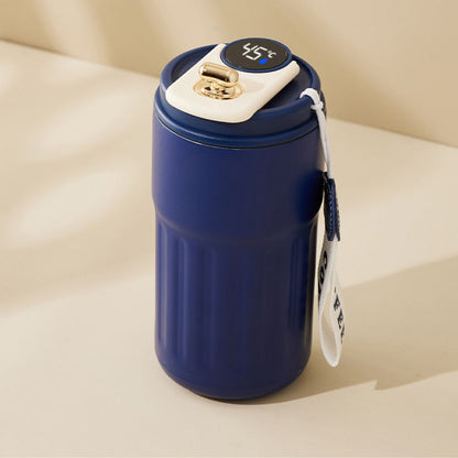 Stalowy Kubek do Kawy ze Wskaźnikiem Temperatury LED 450 ml
