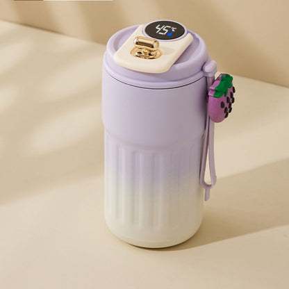 Stalowy Kubek do Kawy ze Wskaźnikiem Temperatury LED 450 ml