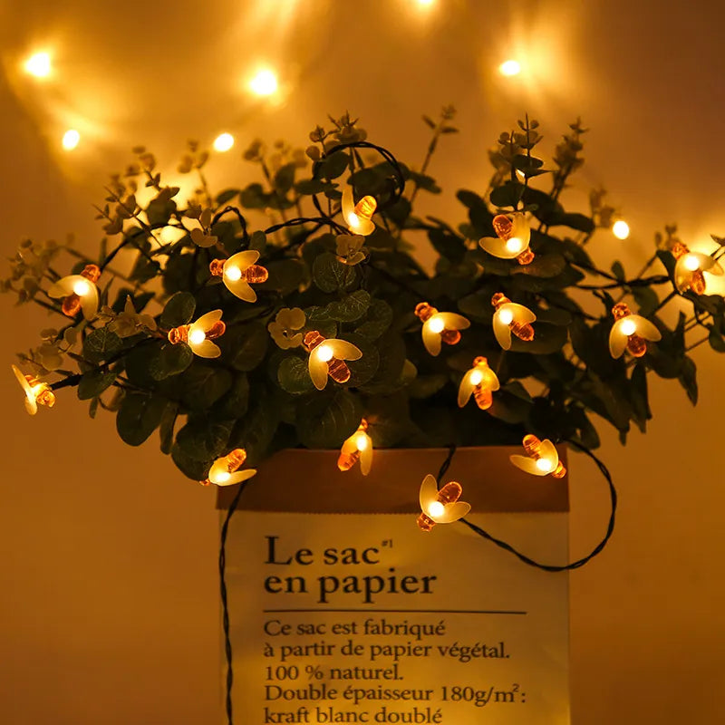 Solar Fairy Lights Bee - Led Decoratieve Verlichting voor Tuin & Patio , Buitenverlichting met Bijenontwerp