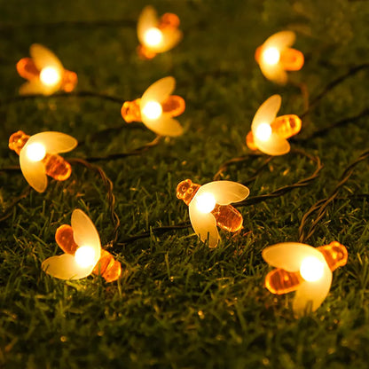 Solar Fairy Lights Bee - Led Decoratieve Verlichting voor Tuin & Patio , Buitenverlichting met Bijenontwerp