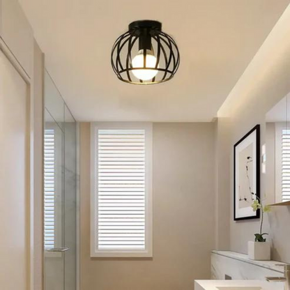 Nowoczesna Lampa Sufitowa w Stylu Loft z Otwartą Klatką