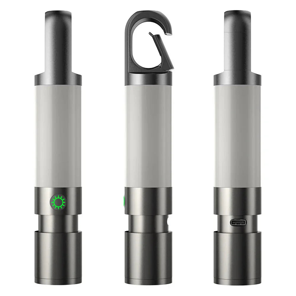 Latarka LED z wielokolorowymi filtrami – Ładowalna latarka USB-C z funkcją kempingową i awaryjną