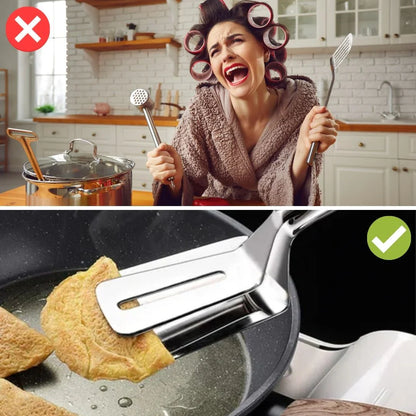 Obustronny Talerz Obracany Ze Stali Nierdzewnej Z Antypoślizgowym Uchwytem – Idealny Do Grillowania I Smażenia