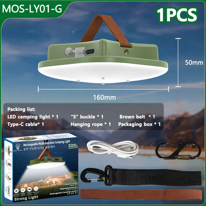 80W Ledowa Ładowalna Lampa Campingowa na Energię Słoneczną z Magnesem i Funkcją Zoom