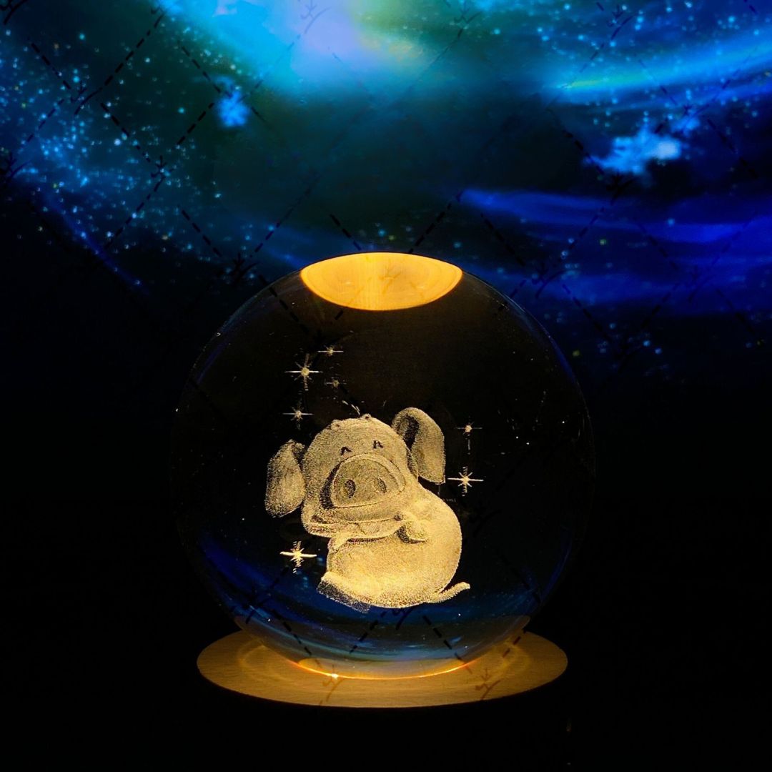 Kryształowa Kula z Podświetlanym Księżycem