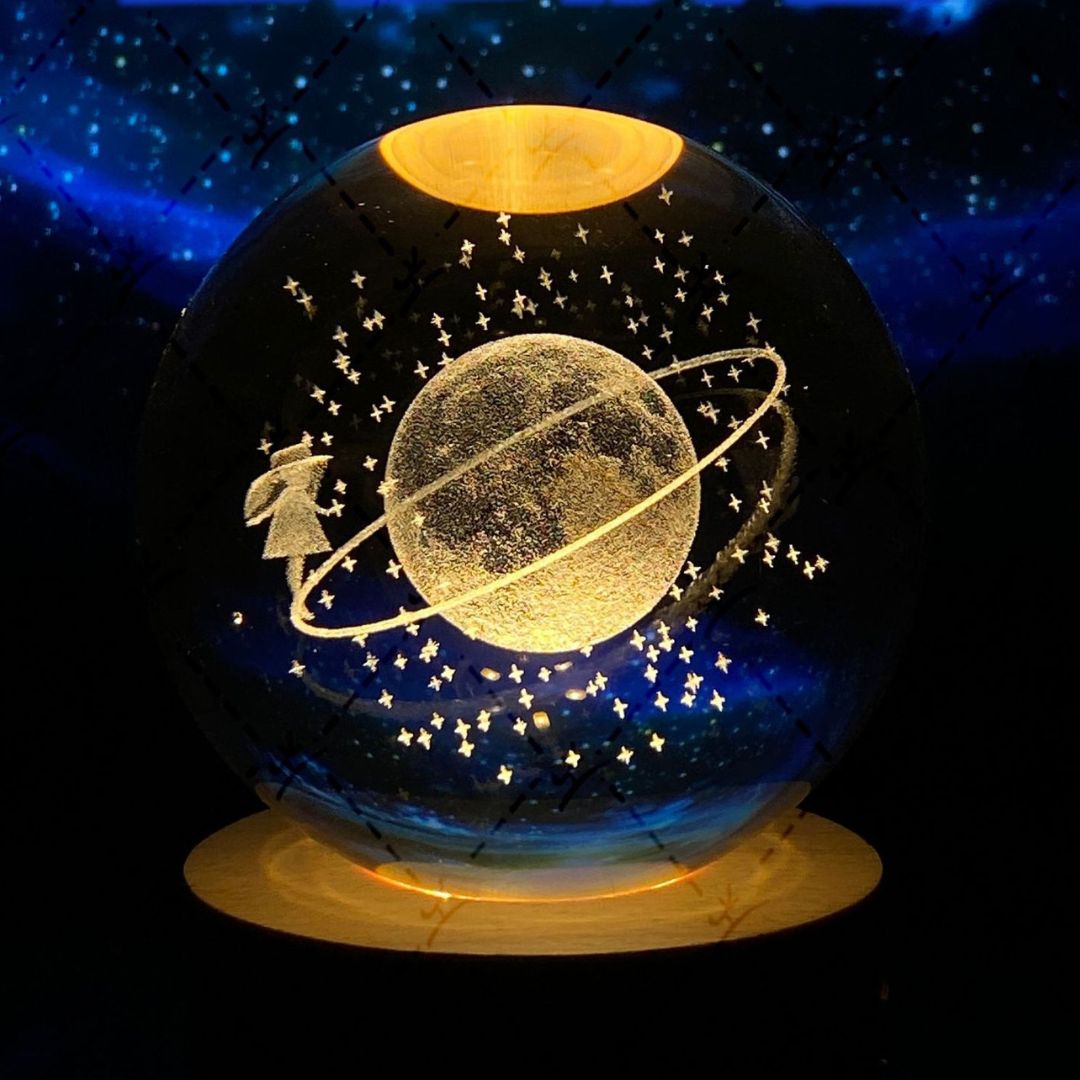 Kryształowa Kula z Podświetlanym Księżycem