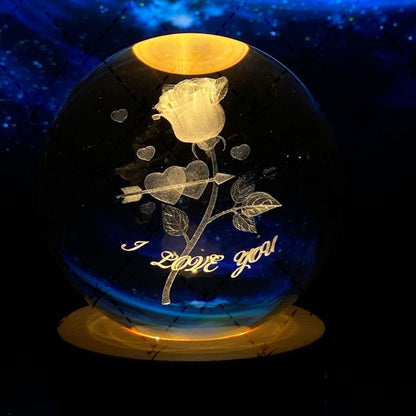 Kryształowa Kula z Podświetlanym Księżycem