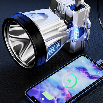 Szerokokątna Latarka Czołowa LED z Funkcją Powerbanku i portem USB do Ladowania