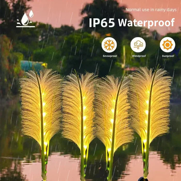 Dekoracyjne lampy ogrodowe z rattanu – lampa solarna w kształcie trawy do użytku na zewnątrz