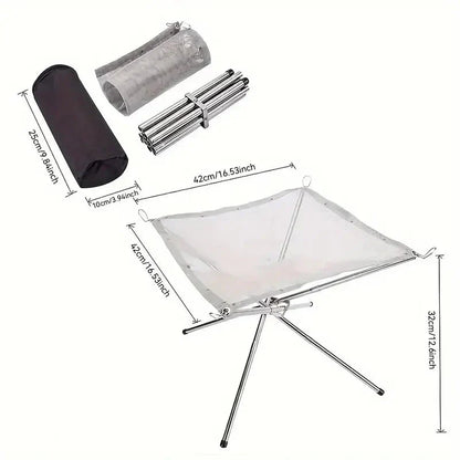 Składany stojak na ognisko – przenośne miejsce na ognisko do biwakowania i użytku na świeżym powietrzu