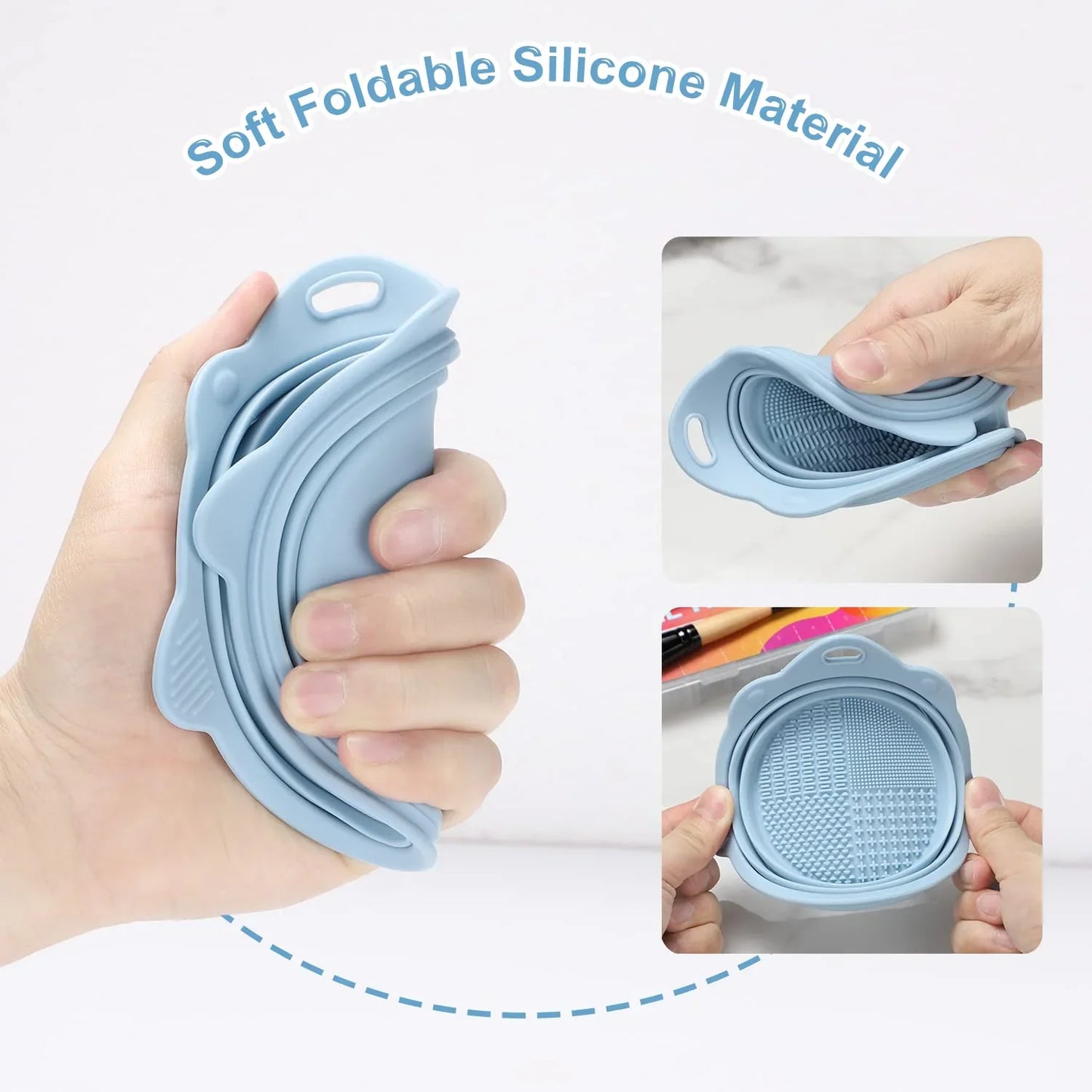 Składane Silikonowe Pojemniczki do Czyszczenia Szczotek