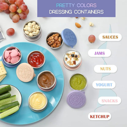 Zamykane miseczki do sosu ze stali nierdzewnej (zestaw 6 sztuk)