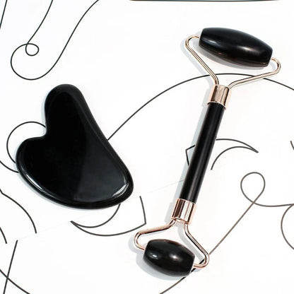 Zestaw Instant Glow Gua Sha & Roller Jadeitowy | dla Promiennej Skóry i Naturalnego Relaksu
