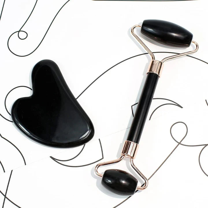 Zestaw Instant Glow Gua Sha i Jade Roller | Dla Promiennej Skóry i Naturalnego Relaksu