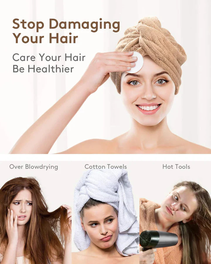 Zestaw ręczników do włosów z mikrofibry | 3 sztuki do szybkiego suszenia