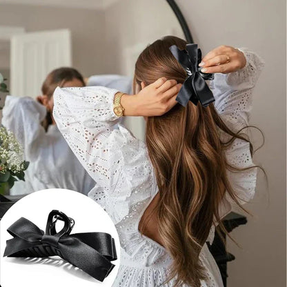 Duże Spinki do Włosów z Satynowymi Kokardami