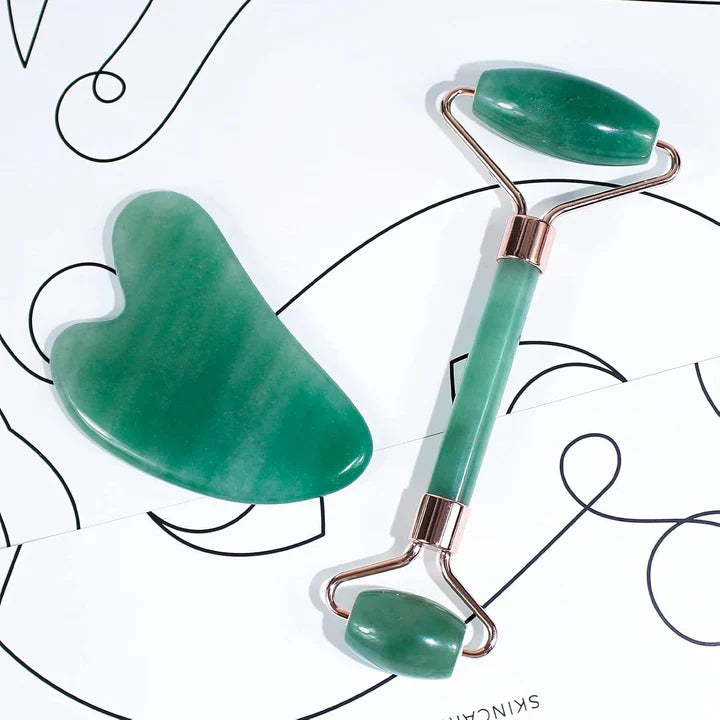 Zestaw Instant Glow Gua Sha & Jade Roller | Dla Promiennej Skóry i Naturalnego Relaksu
