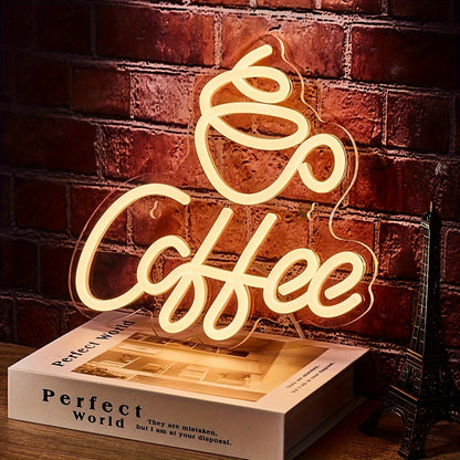 Neonowy Znak LED „Coffee” do Dekoracji Ściennej