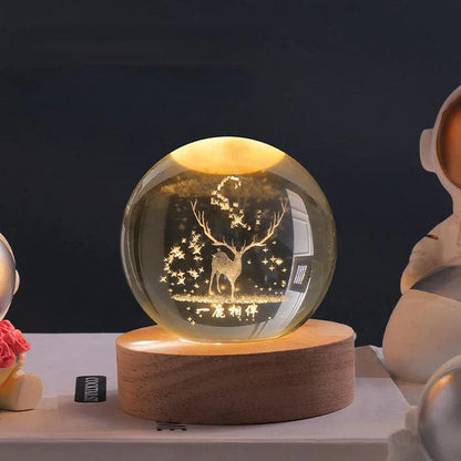 Kryształowa Kula z Podświetlanym Księżycem