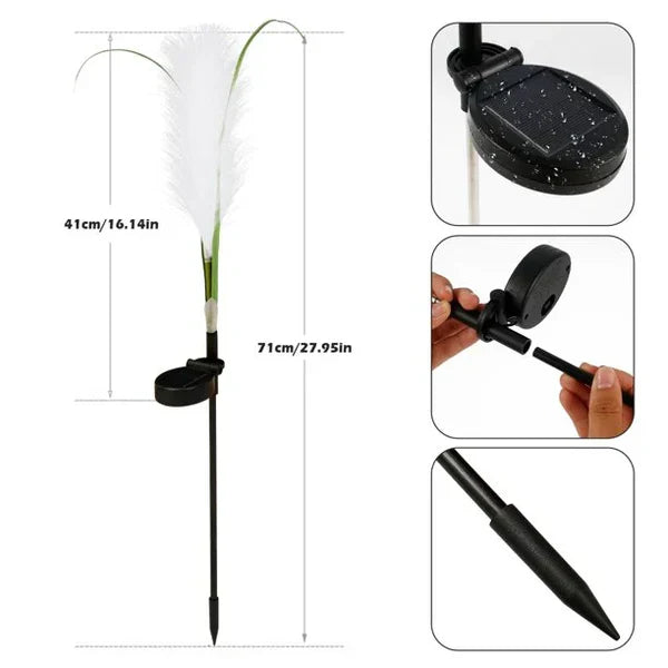 Dekoracyjne lampy ogrodowe z rattanu – lampa solarna w kształcie trawy do użytku na zewnątrz