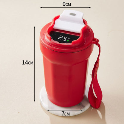 Stalowy Kubek do Kawy ze Wskaźnikiem Temperatury LED 450 ml