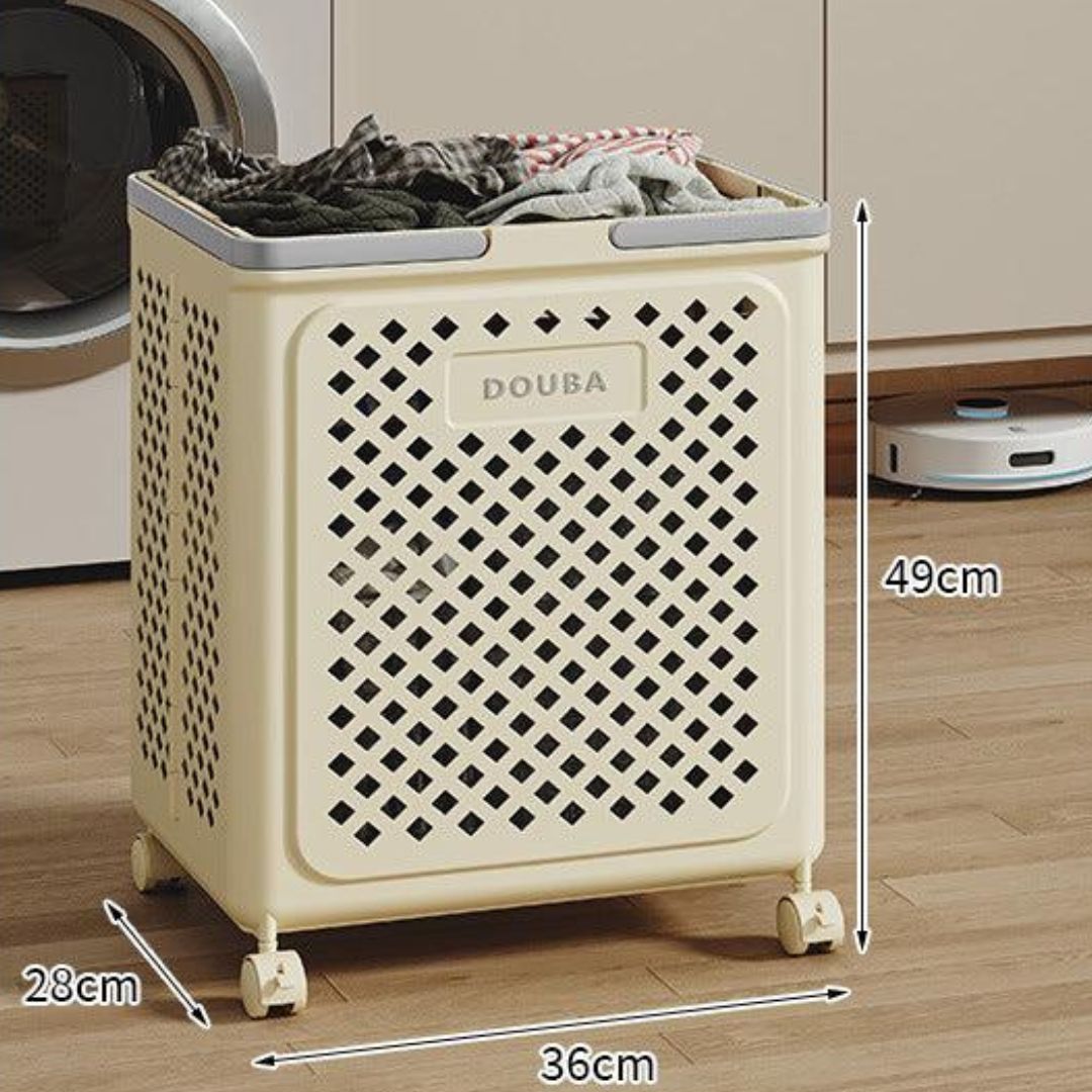 Składany Kosz na Pranie na Kółkach