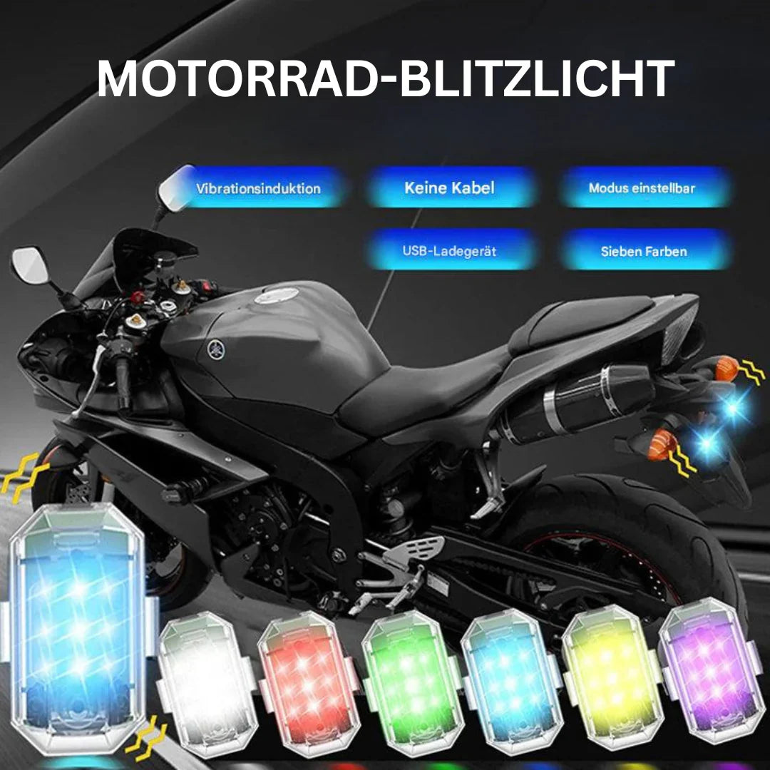 Bezprzewodowe LED-owe tylne światło motocyklowe – Ładowane z pilotem do świateł hamowania i ostrzegawczych