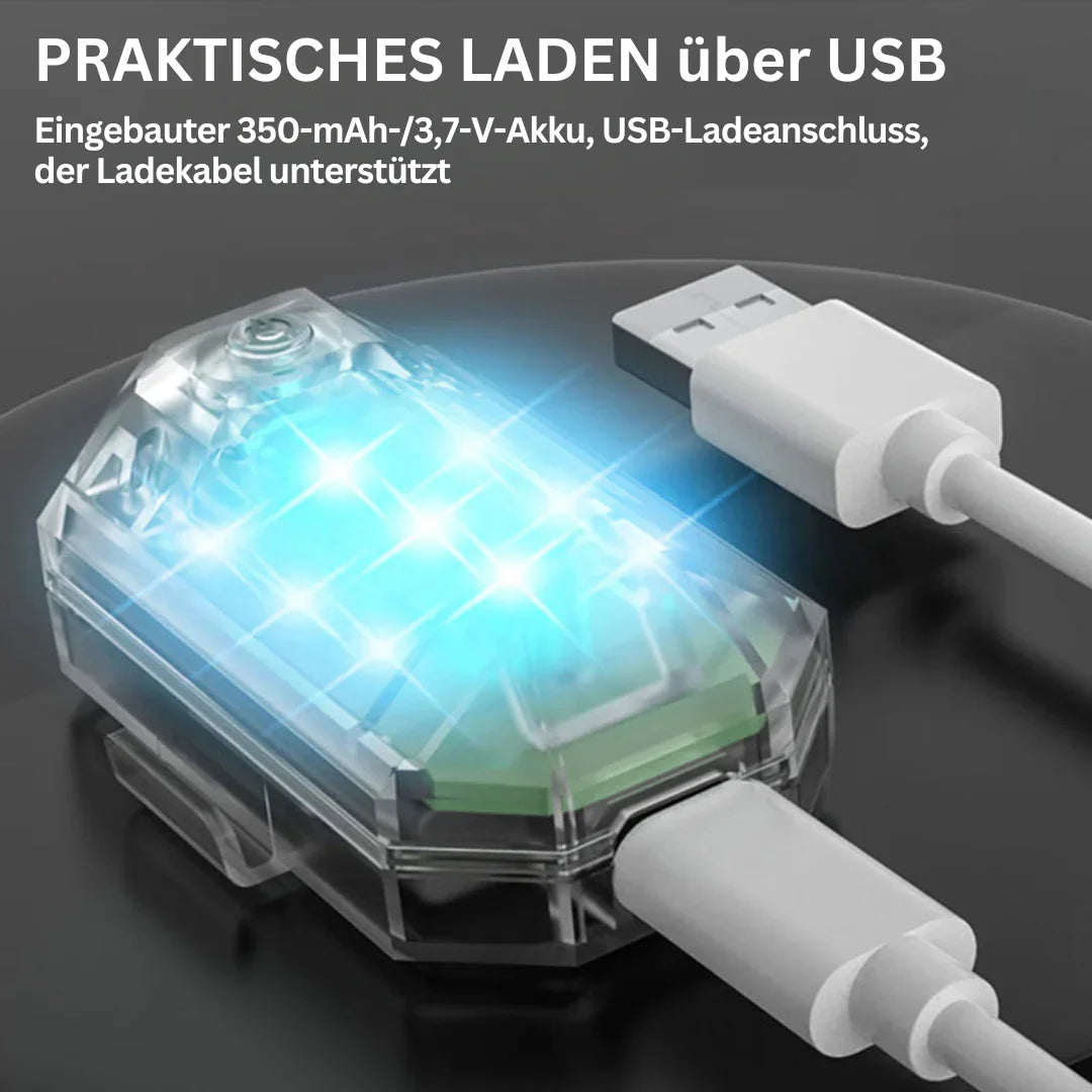 Bezprzewodowe LED-owe tylne światło motocyklowe – Ładowane z pilotem do świateł hamowania i ostrzegawczych