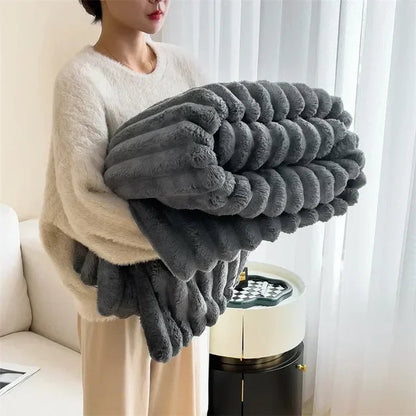 Przytulny Pluszowy Koc Gigant
