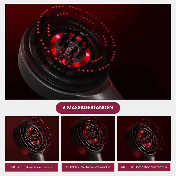 Elektryczna Szczotka do Masażu Skóry Głowy z Terapią Światłem LED