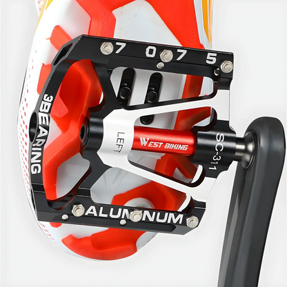 Wytrzymałe pedały rowerowe z lekkiego stopu metali z antypoślizgową powierzchnią