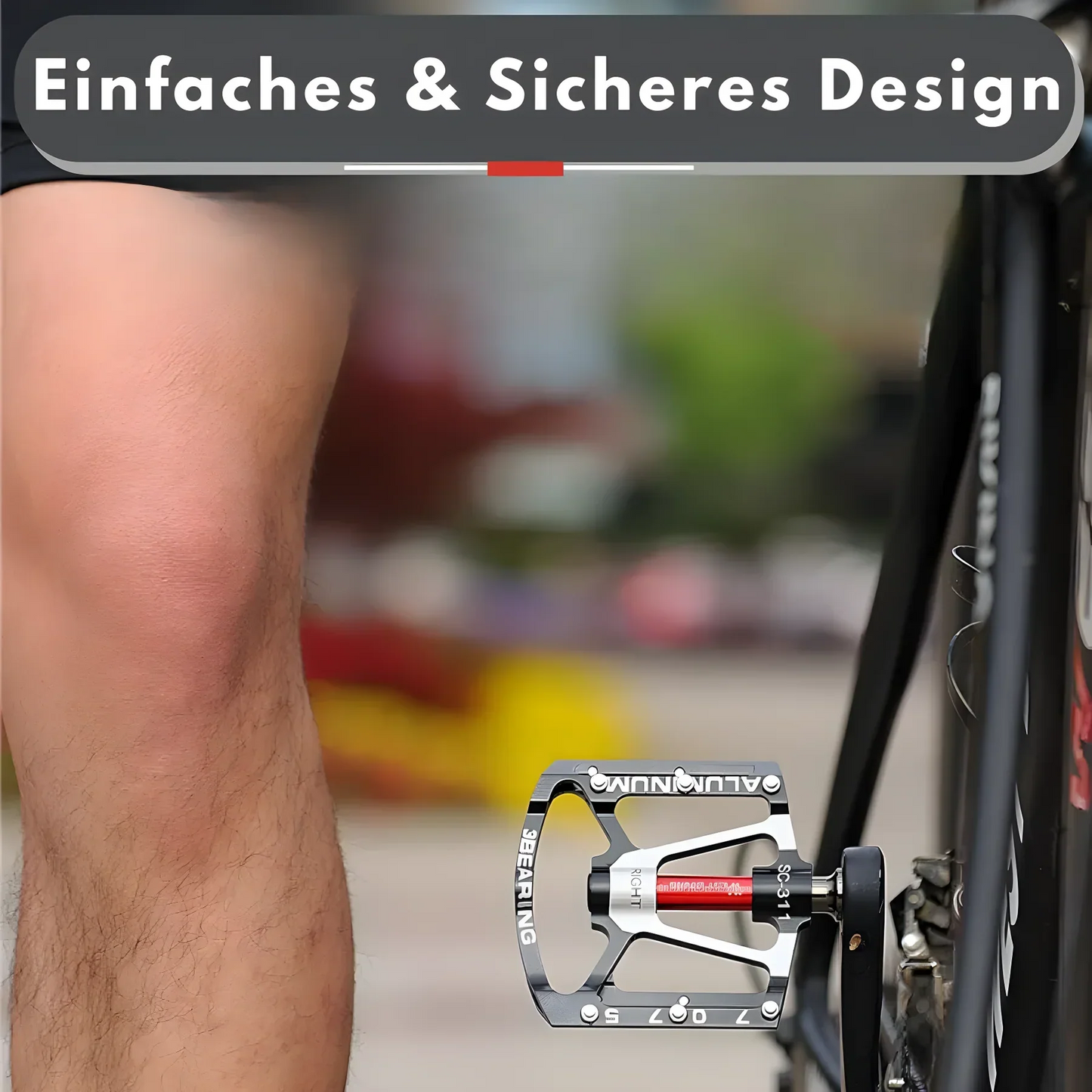 Wytrzymałe pedały rowerowe z lekkiego stopu metali z antypoślizgową powierzchnią