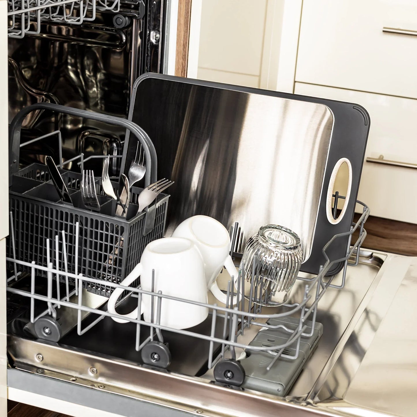 Higieniczna Deska do Krojenia ze Stali Nierdzewnej z Antypoślizgowym Uchwytem do Precyzyjnego Krojenia