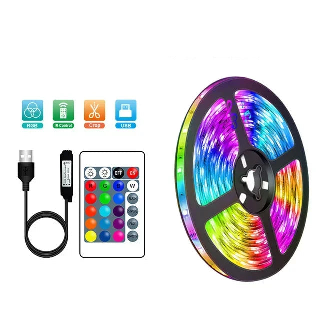 Pasek LED RGB z Złączem USB – Światło Zmiennokolorowe do Tworzenia Nastroju i Podświetlenia Telewizora