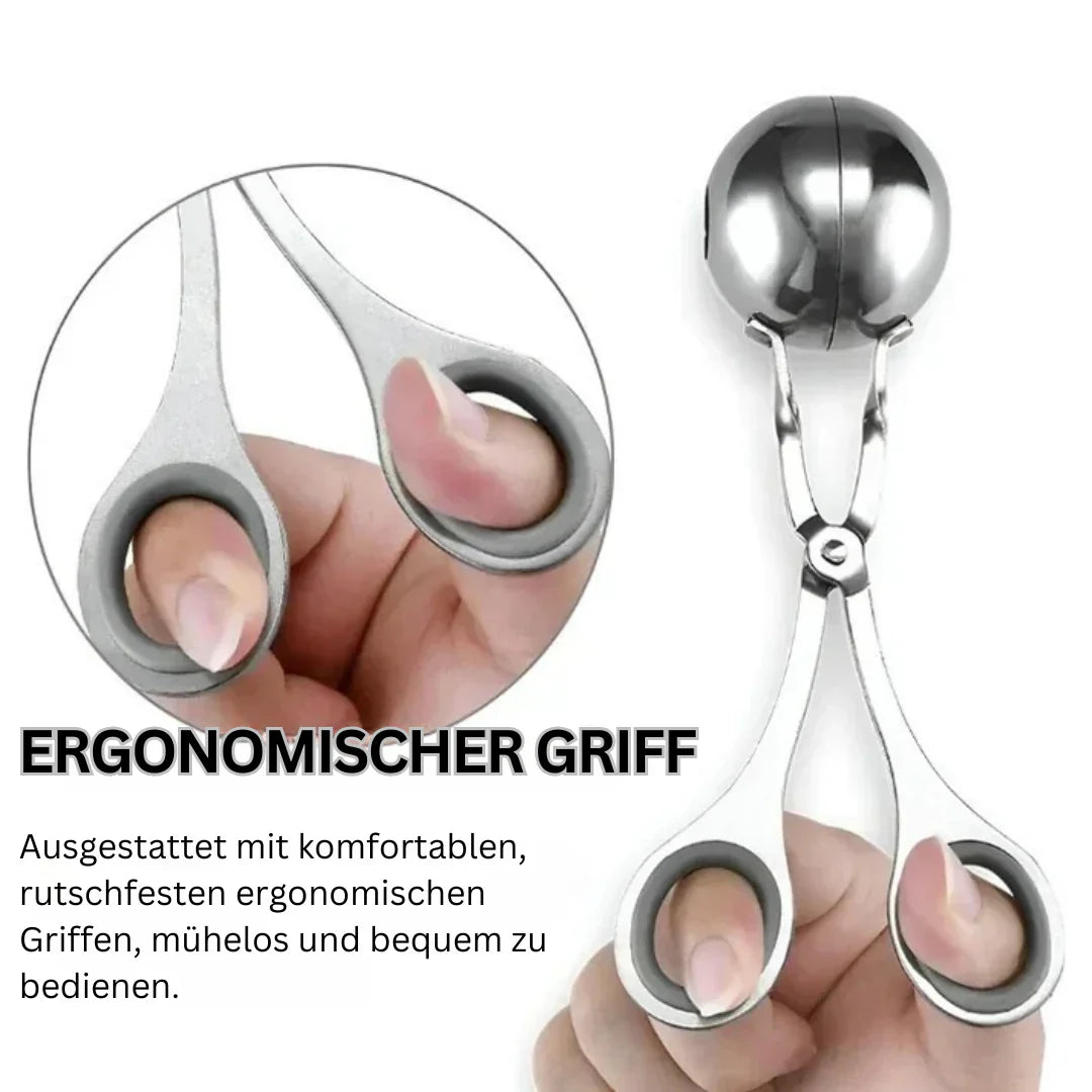 Stalowa Forma do Kotletów – Szczypce do Mielonych Kulek dla Perfekcyjnych Kotletów