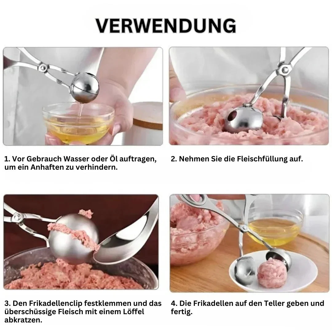 Stalowa Forma do Kotletów – Szczypce do Mielonych Kulek dla Perfekcyjnych Kotletów