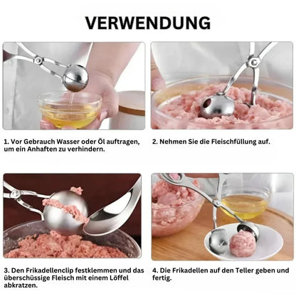 Stalowa Forma do Kotletów – Szczypce do Mielonych Kulek dla Perfekcyjnych Kotletów