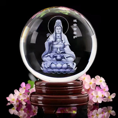 Kryształowa Kula z Podświetlanym Księżycem