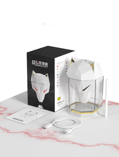 Nawilżacz Powietrza w Kształcie Wilczej Głowy z Lampką Nocną