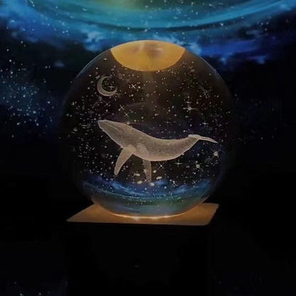 Kryształowa Kula z Podświetlanym Księżycem