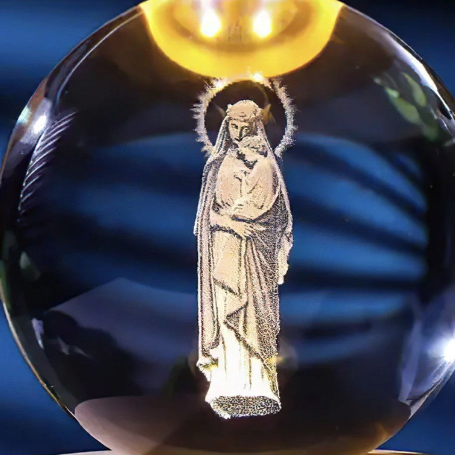 Kryształowa Kula z Podświetlanym Księżycem